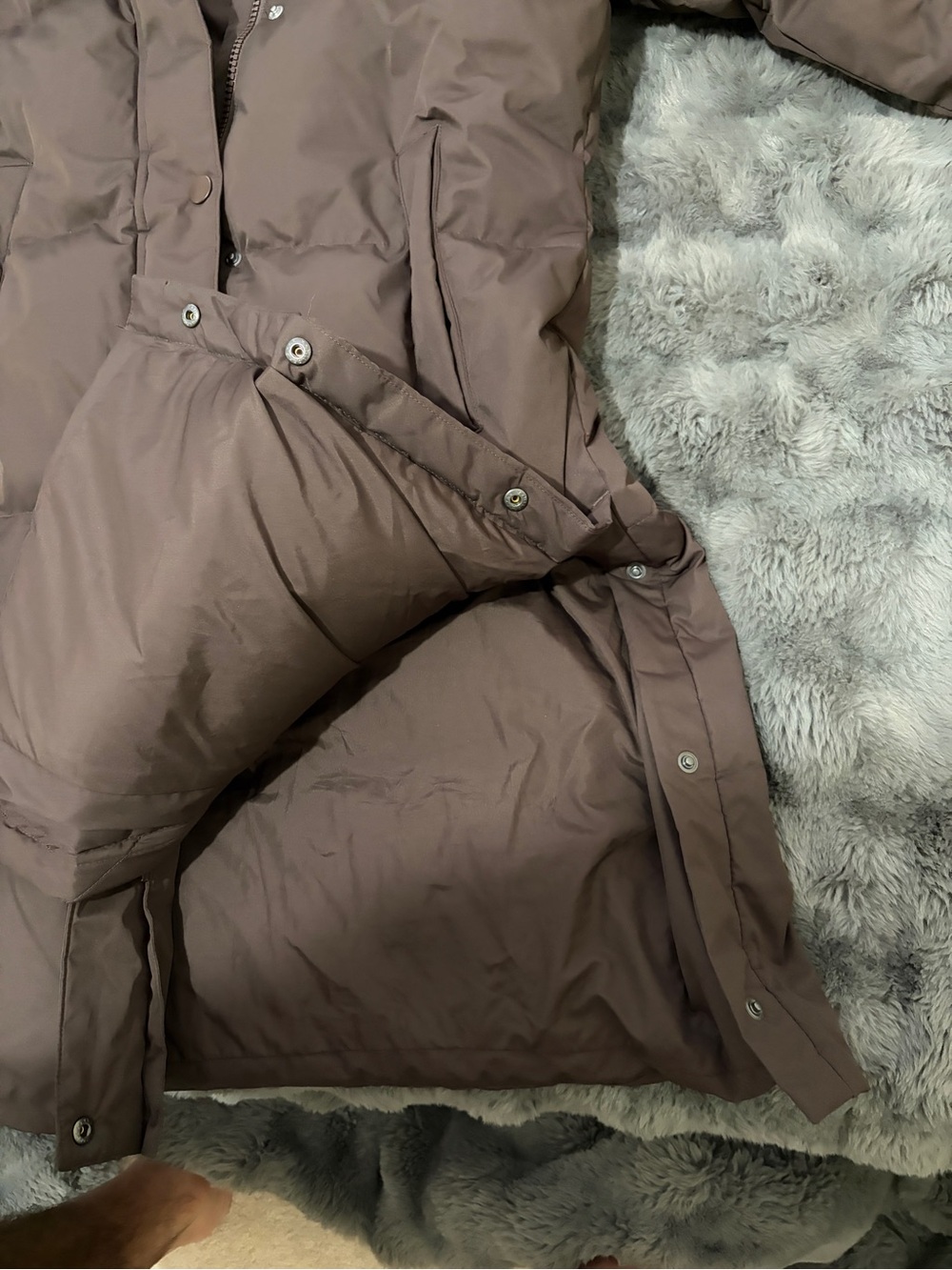 Mindetta Outdoor Project Long Puffer Coat with Hood - Brown - Small - Picture 5 of 6
